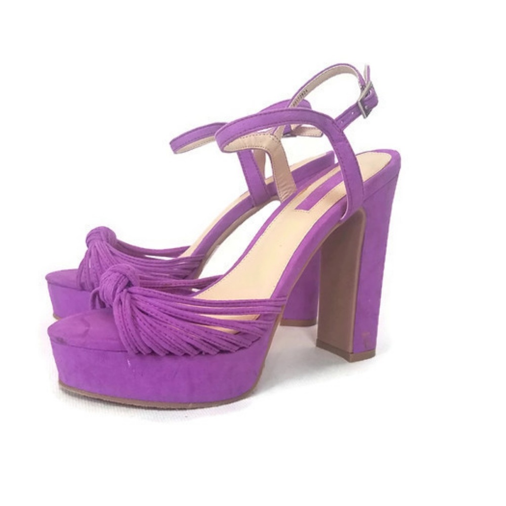 Forever 21 Purple Platform Heel Sandals - Picture 1 of 8